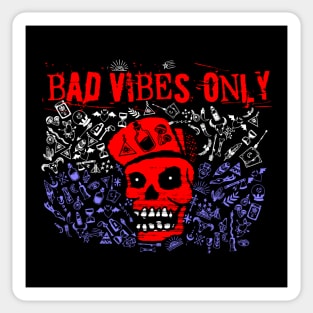 BAD VIBES ONLY PATRIOTIC USA FRANCES WHATEVER red white blue Sticker